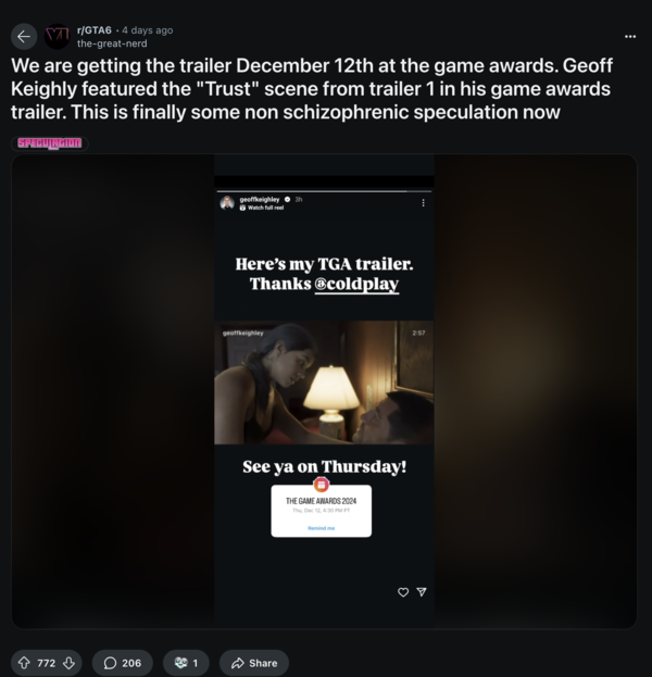 GTA 6's second trailer rumours on Reddit