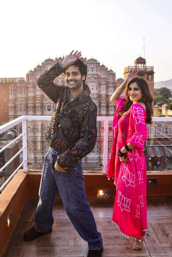 Jaipur: Bollywood actors Aaman Devgan and Rasha Thadani during the promotion of ...