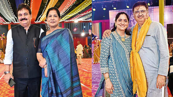 (L) Deepak and Jyoti Maheswari (R) Nidhi and Rajul