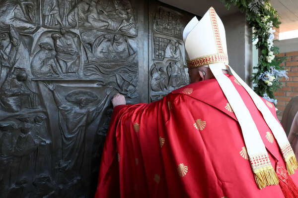 Pope Francis opens a Holy Door at Rebibbia prison, in Rome