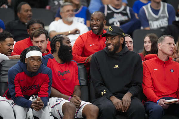 Kawhi Leonard with James Harden