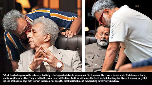 Anubhav Sinha with Naseeruddin Shah and Pankaj Kapur