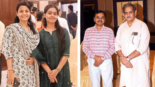 (L) Sakshi Rani and Anushka Chaubey (R) Ravi Agrawal and Ashok Kapoor