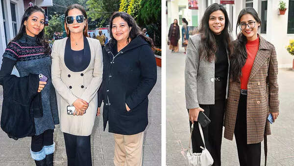(L) Saumya, Harpreet Kaur and Illina Ghosh (R) Shristi and Kushi