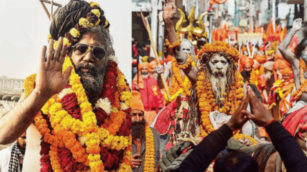 Naga Sadhus of Sri Panchayati Atal Akhada participated in the 'Chhavni Pravesh' (i.e. Royal Entrance Procession) at the Sangam in Prayagraj before Maha Kumbh on Wednesday.