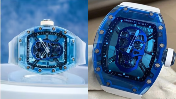 The rare Richard Mille RM 52-04 Skull Blue Sapphire watch