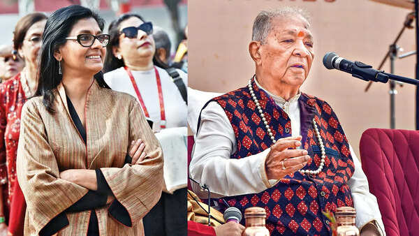 (L) Nandita Das (R) Pandit Hariprasad Chaurasia