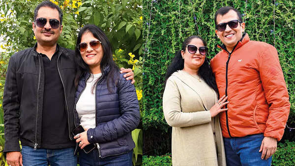 (L) Kapil and Shweta (R) Manisha and Sameer