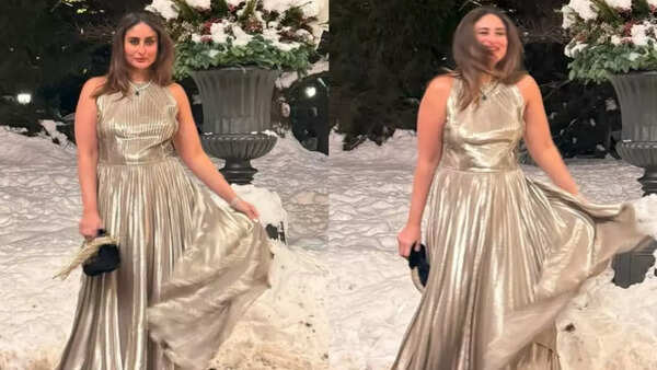 Kareena Kapoor Khan welcomed New Year in a breathtaking metallic dress;  details inside | - The Times of India