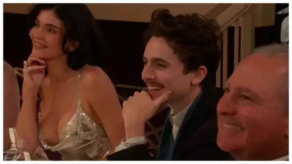 kylie timothee kiss at golden globes