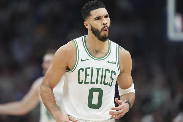 Jayson Tatum Credits: AP Photo/David Zalubowski