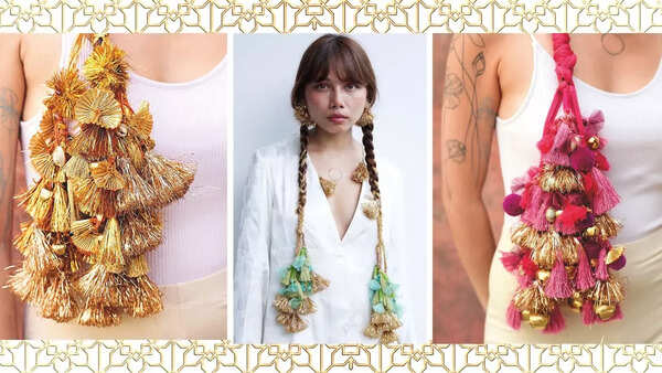 From the rustic kiran parandi to modern ones with chunky ghungroos and ceramic beads, parandis are a go-to accessory today. (Pics: @shopziddi)