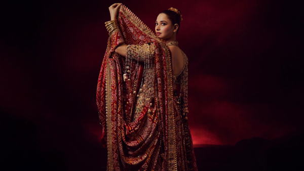 Tamannaah Bhatia in red gharchola ensemble