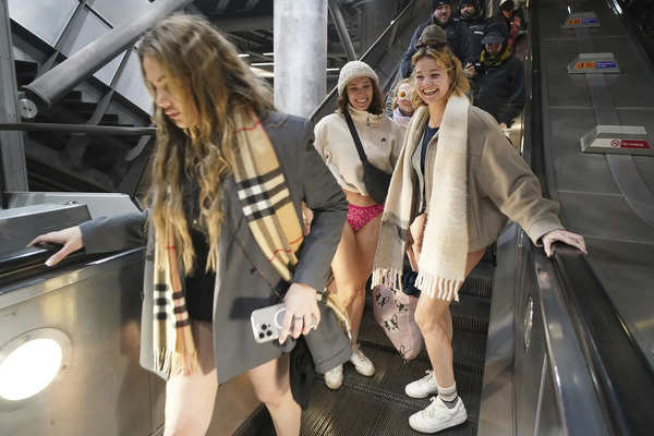 No pants? No problem. London subway riders bare their legs to brighten a gray winter day