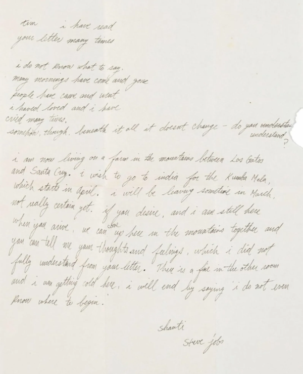 Job's letter (Credits: Bonhams.com)
