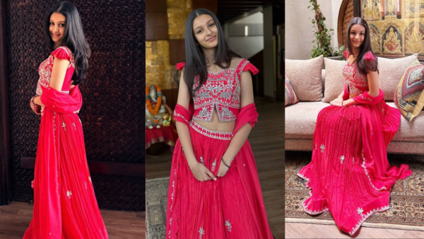 Sitara in pink lehenga for Makar Sankranti