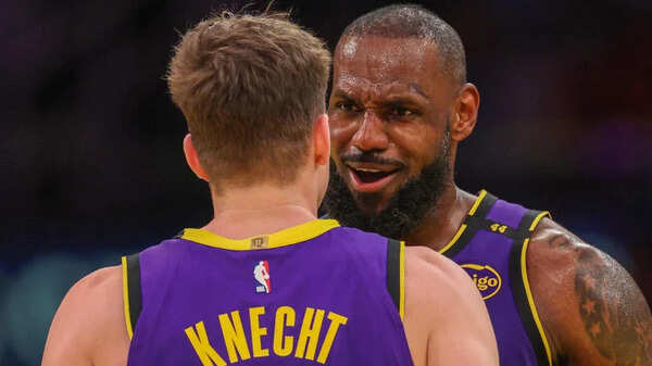 Lebron James and Dalton Knecht