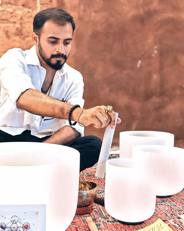 "Through sound healing, the body and mind can realign, allowing deep-rooted traumas or discomforts to surface and heal," says Aditya Palley, founder of Resonating Dharma, a wellness program