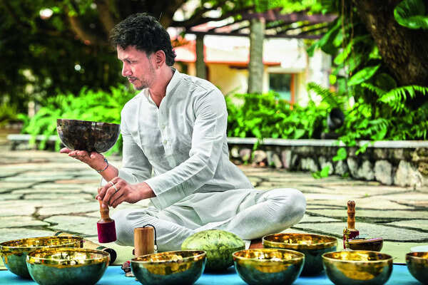 Susheel Jain, founder of Susheal Yoga Studio, provides sound bath experiences and also conducts teacher training courses in sound healing in the city