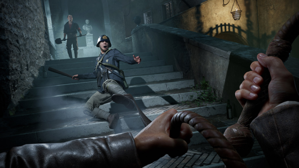 The iconic whip serves as both a traversal tool and combat weapon, letting players swing across gaps or disarm enemies from a distance