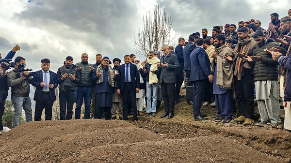 Rajouri: J&K Chief Minister Omar Abdullah during a visit to Badhaal village, whe...