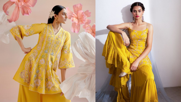 Yellow sharara sets