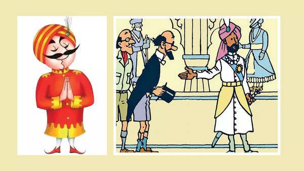 The Maharajah of Air India and (right) the Maharaja of Gaipajama