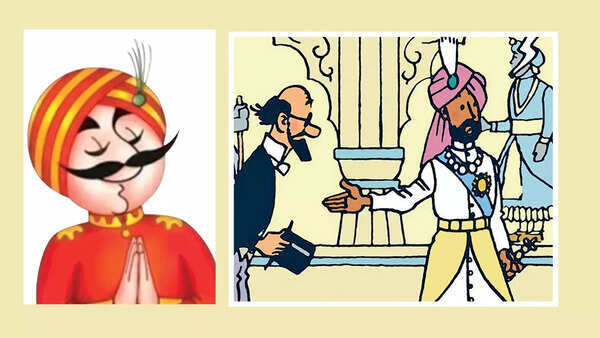 The Maharajah of Air India and (right) the Maharaja of Gaipajama