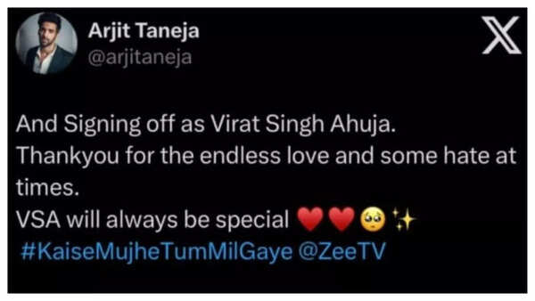 Arjit Taneja’s post that left fans speculating whether he was quitting Kaise Mujhe Tum Mil Gaye