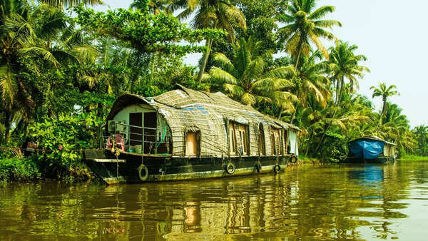 Traditional houseboats in Kerala