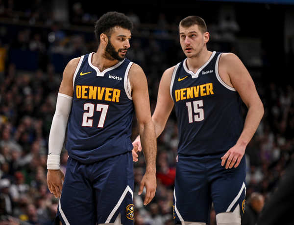 Jamal Murray (27) and Nikola Jokic (15)