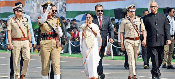 CM Mamata Banerjee at the 76th Republic Day celebrations on Red Road on Sunday
