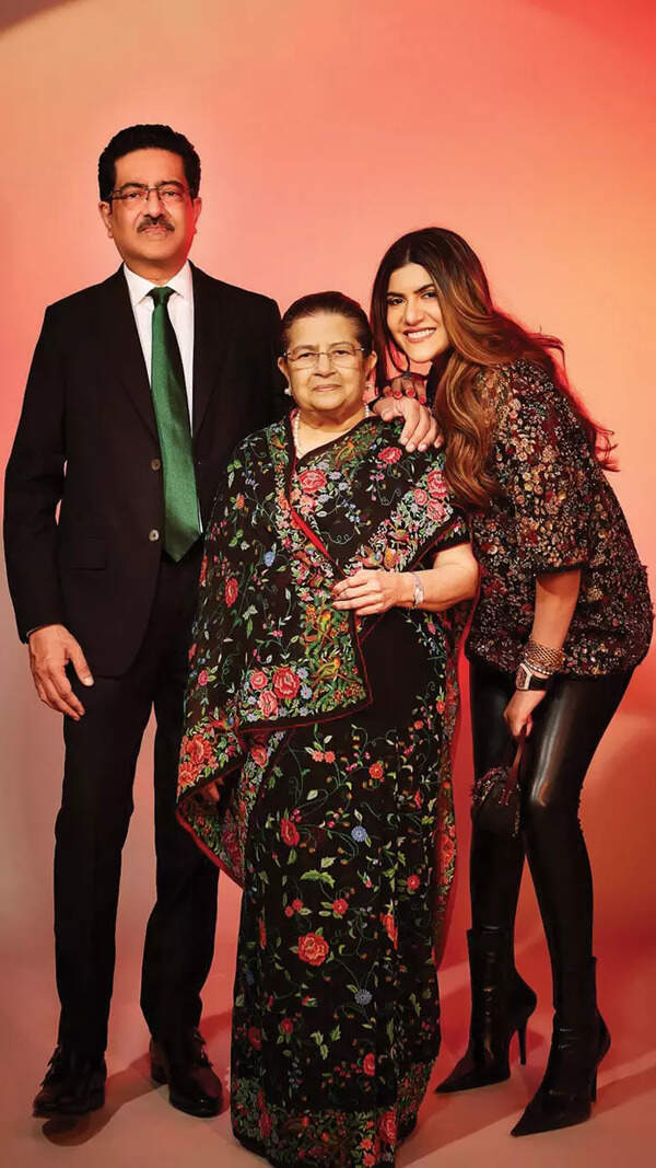 Ananya Birla with her father Kumar Mangalam Birla and Rajashree Birla