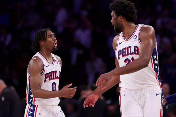 Tyrese Maxey and Joel Embiid