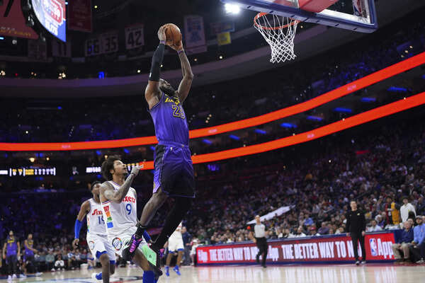 Los Angeles Lakers against Philadelphia 76ers.
