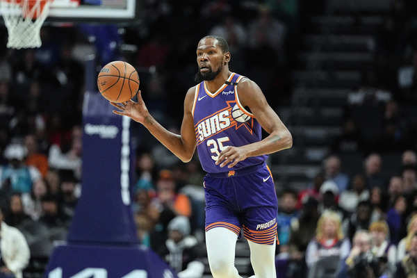 Kevin Durant of the Phoenix Suns Credits: AP Photo/Jim Dedmon