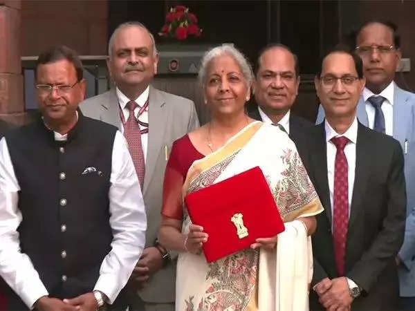 Union Budget_ Red Tab-Bahi Khata in hand, FM Sitharaman leaves North Block for Rashtrapati Bhavan.