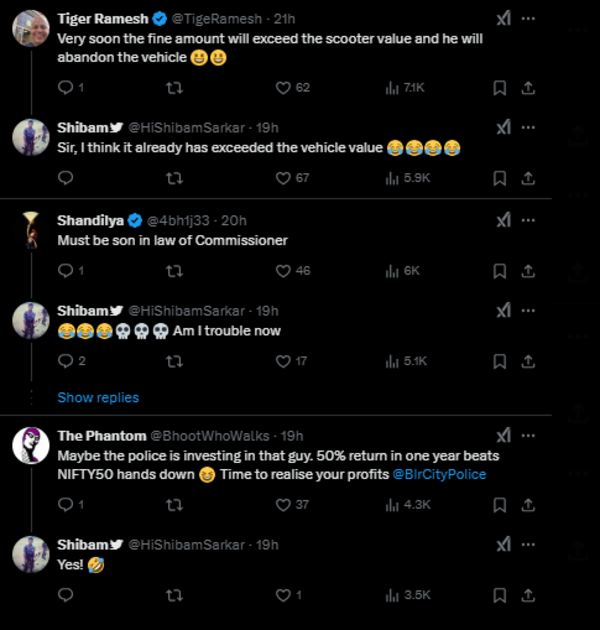 Screenshot of comments from Shibam's post
