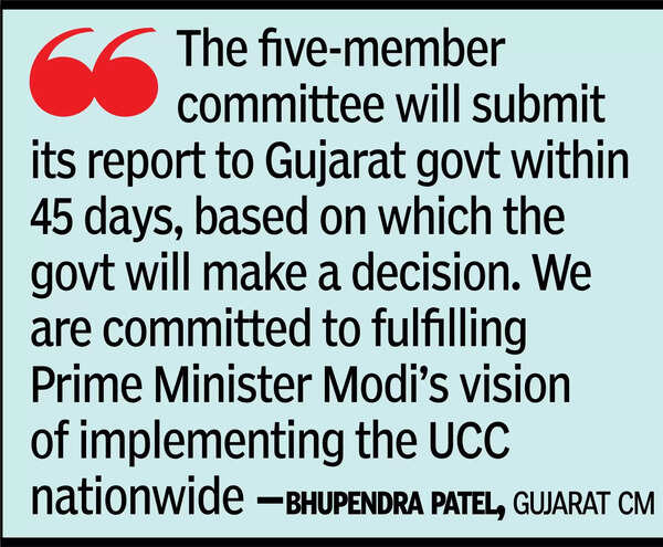 Now, Gujarat forms 5-member panel to assess, draft UCC bill