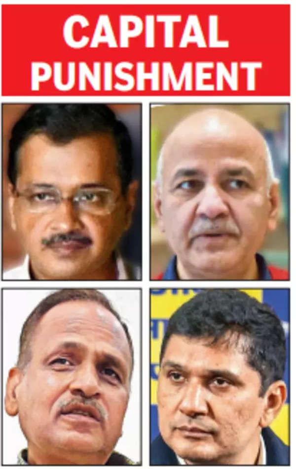 Arvind Kejriwal (clockwise from top left), Manish Sisodia, Saurabh Bharadwaj & Satyendar Jain were among the AAP stalwarts who lost