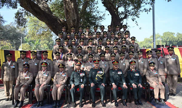 Lt Surya Benny standing 3rd from left and Lt Riya Gautam 6th from left in the second row from top, while Lt Amala TS standing extreme left in the fourth row from top.