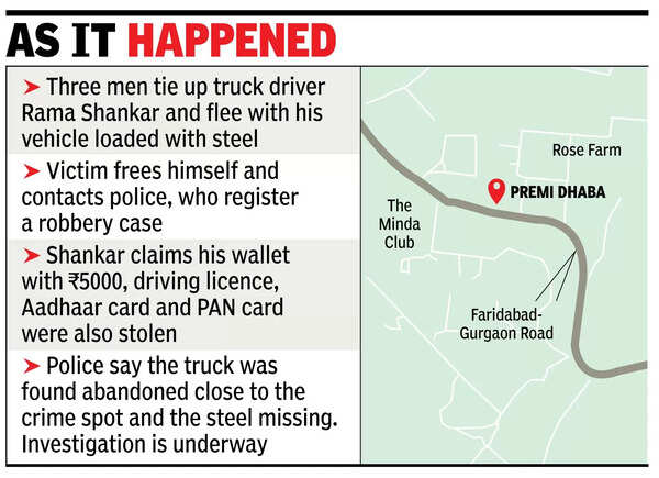 3 tie up driver on Ggn-Fbd road, flee with his truck