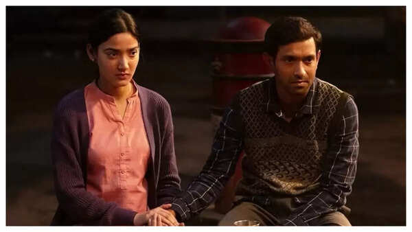 Medha with Vikrant Massey in a still from 12th Fail