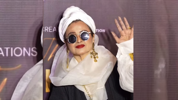 Rekha exudes glam in this monotone avatar