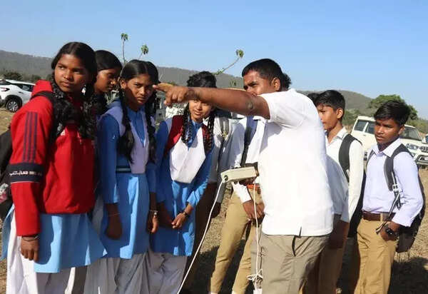 Students during rocket launching workshop