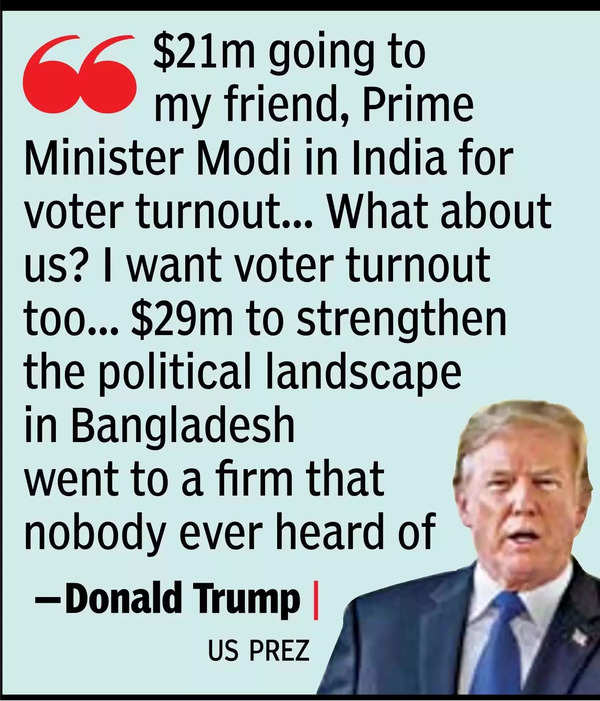 US prez Trump spares neither oppn nor govt with USAID claims.