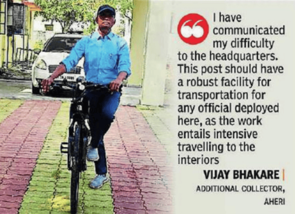 Bhakare has requisitioned for a replacement of his vehicle