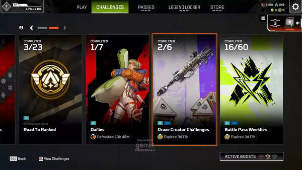 Oraxe Creator Challenges in Apex Legends