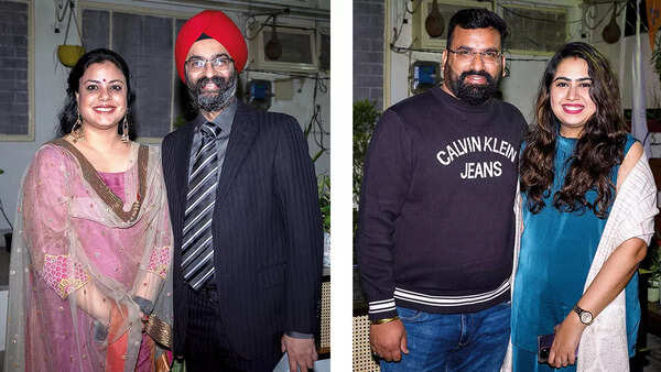 (L) Surman and Tarunbir Singh Gujral (R) Pulkit & Palak Rajpal