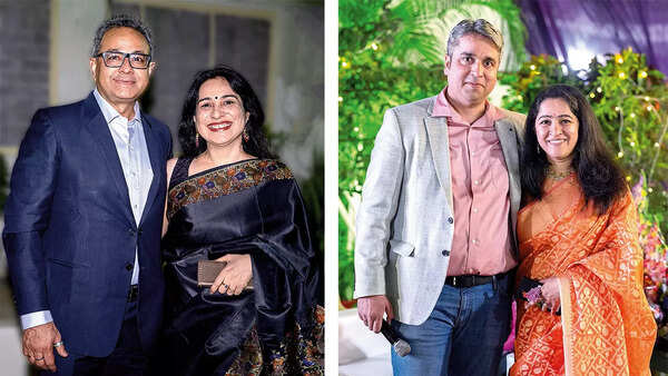 (L) Vivek & Anshu (R) Yogesh Gurnanee and Amrita